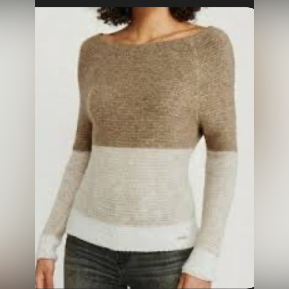 Abercrombie & Fitch Two-Tone Sweater in Brown and Cream